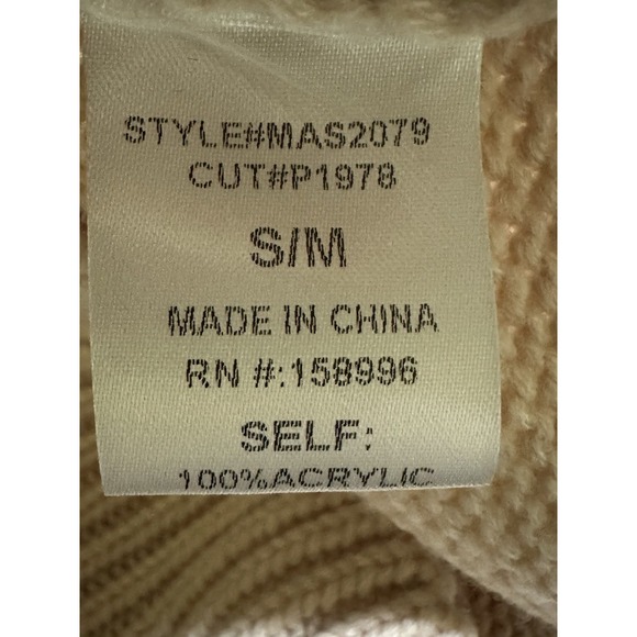 Urban Daizy Women's Size S/M Tan W/yellow Smiley Face Sweater Happy Fun - Picture 6 of 9